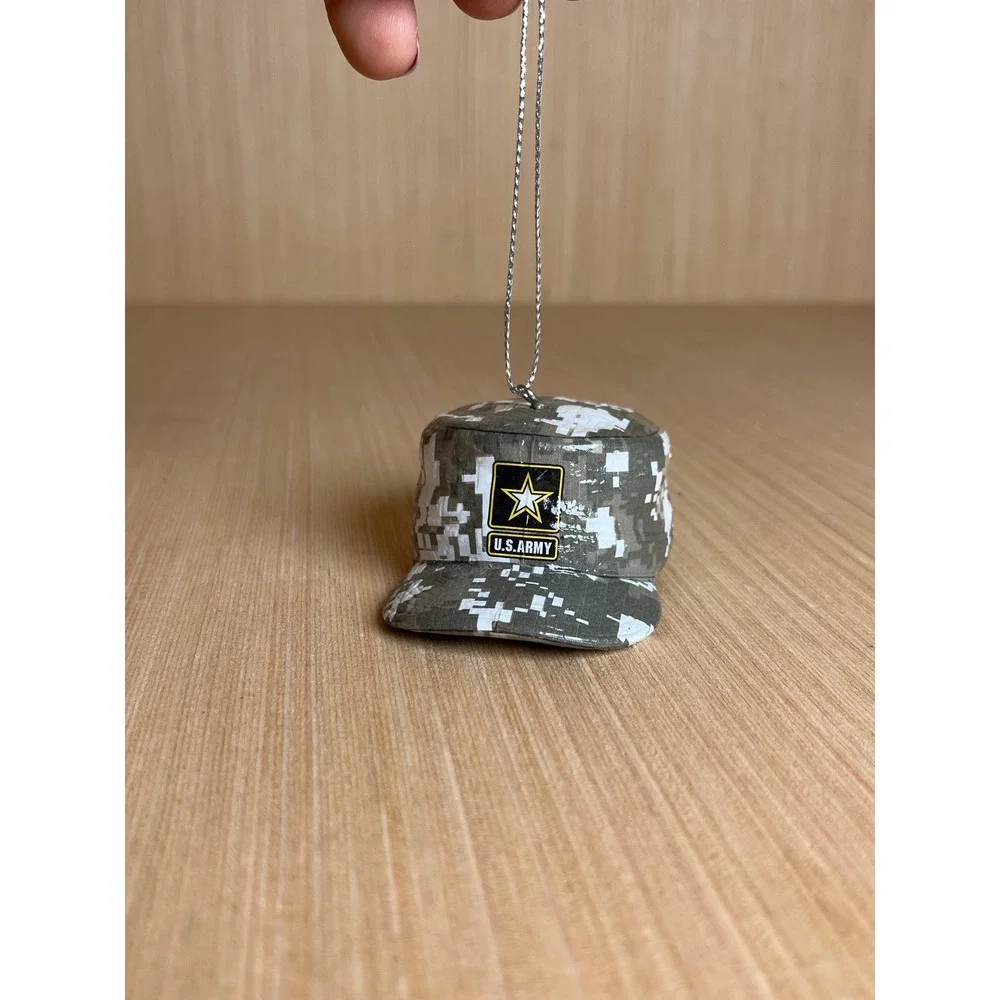 US Army Digital Camo Patrol Cap Miniature Christmas Ornament Star Logo ACU Hat